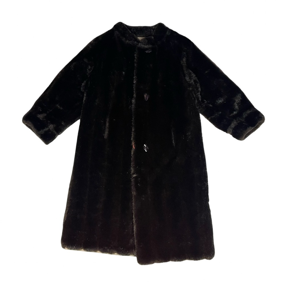 70’s Vintage Dark Brown Faux Fur Coat